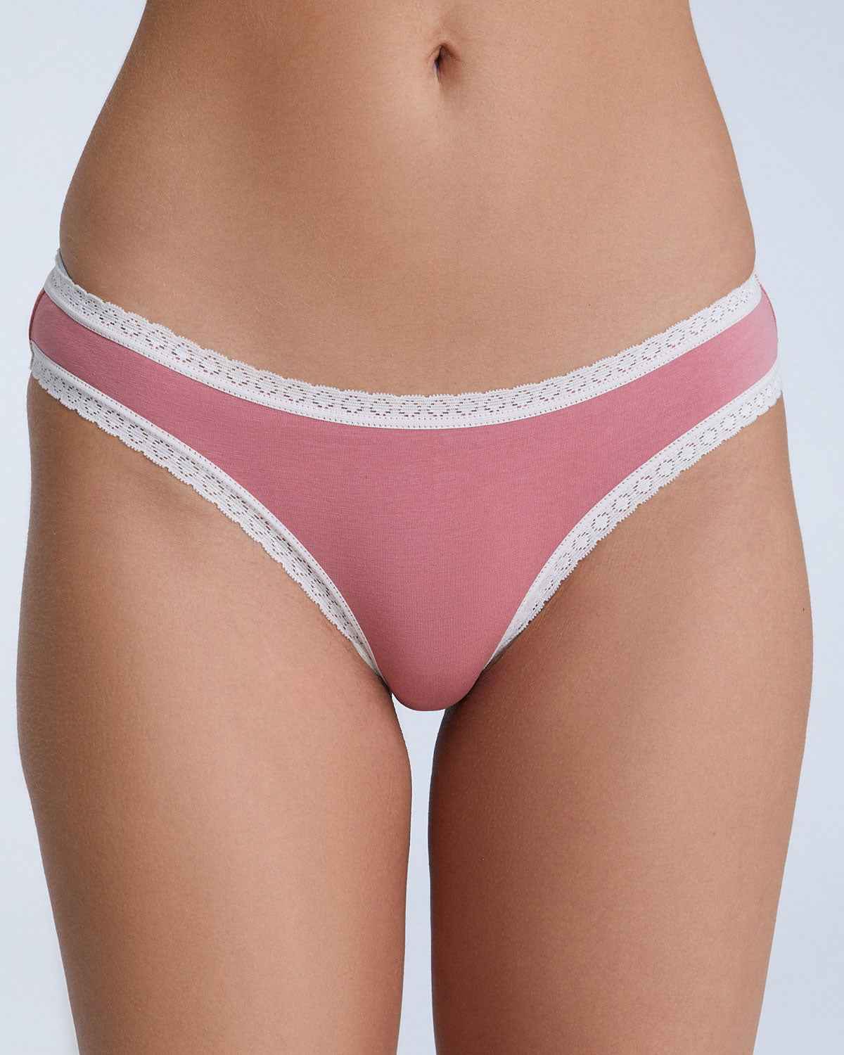 Albero Natur Damen Slip mit Spitze Bio Baumwolle Elasthan