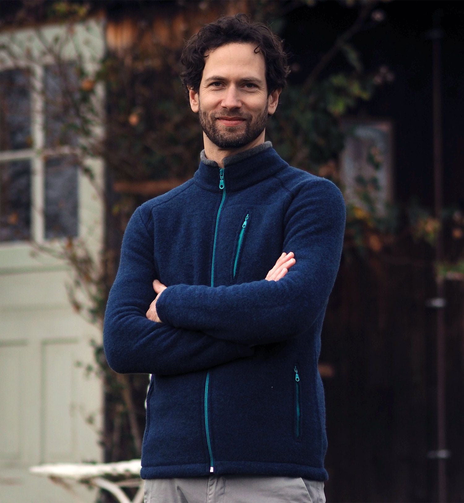 Herren Fleece Jacke Ischgl Schurwolle kbT-Merinowolle