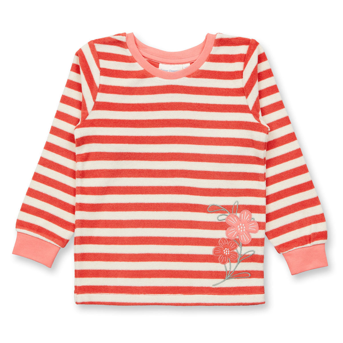 Sense Organics Frottee Kinder Ringel Schlafanzug Bio Baumwolle