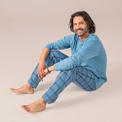 Living Crafts Herren Pyjama Schlafanzug Bio Baumwolle