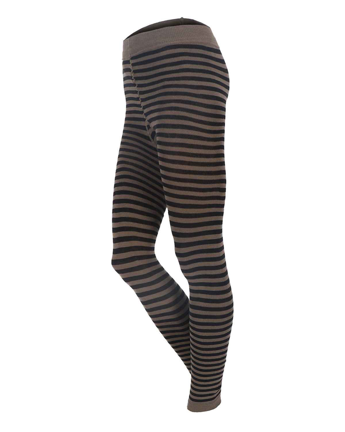 Damen Leggings geringelt Bio Baumwolle Elasthan