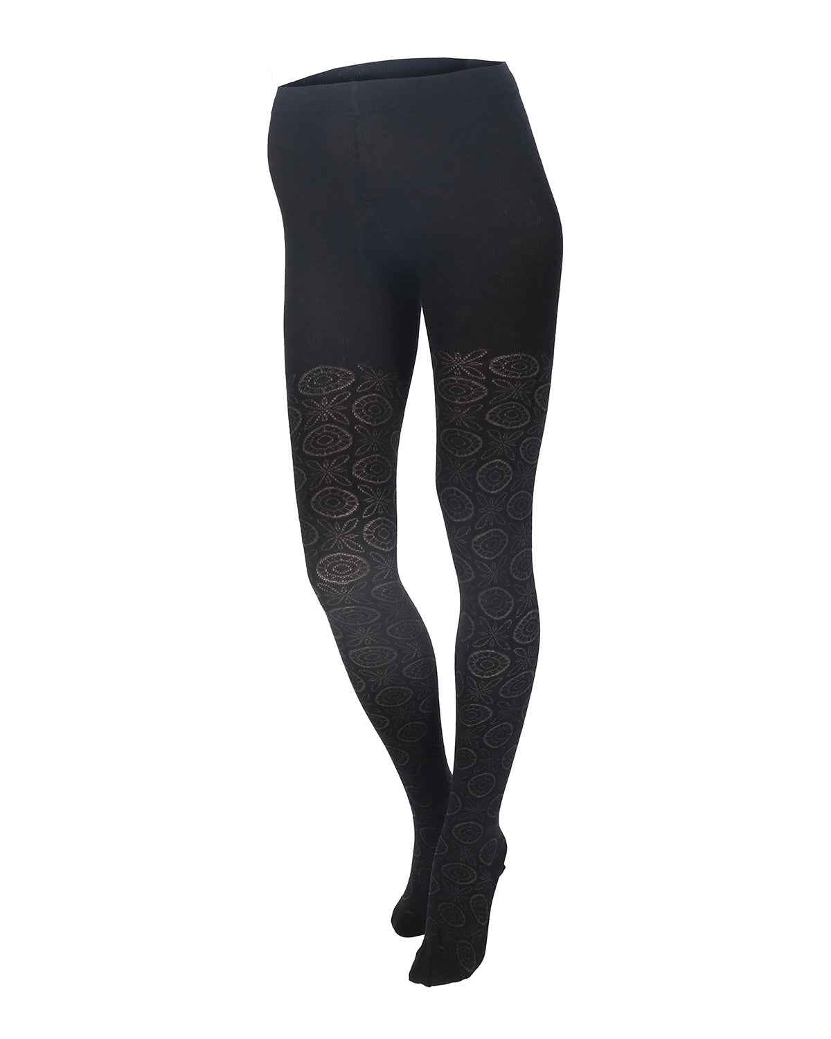Damen Strumpfhose Kringelmuster Bio Baumwolle Elasthan