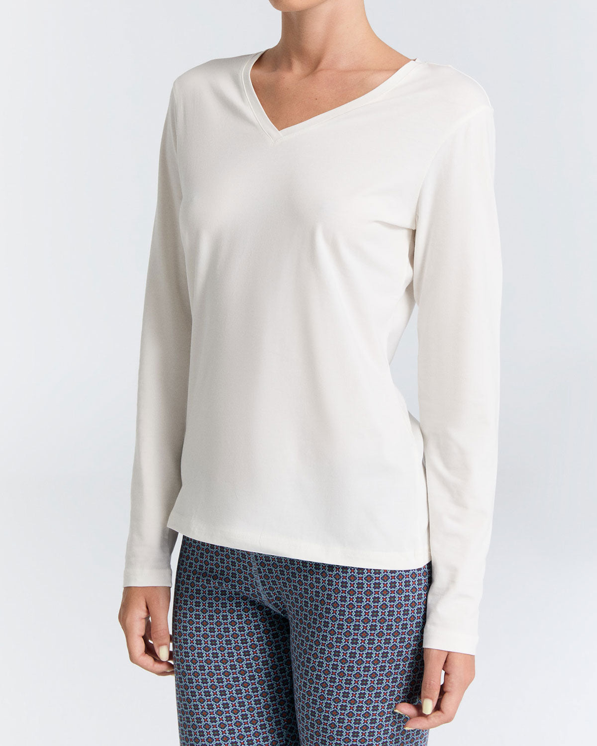 Leela Cotton Damen V-Neck Shirt Bio Baumwolle Elasthan