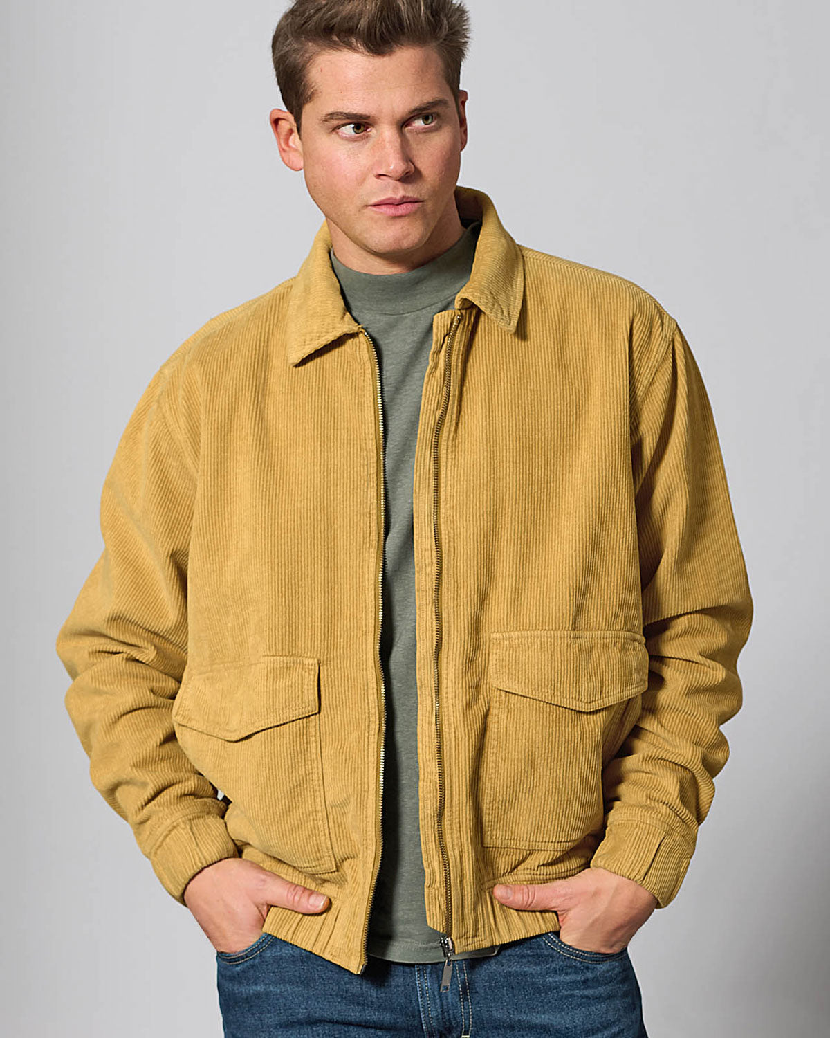 Hempage Herren Cord Jacke gefüttert Hanf Bio Baumwolle