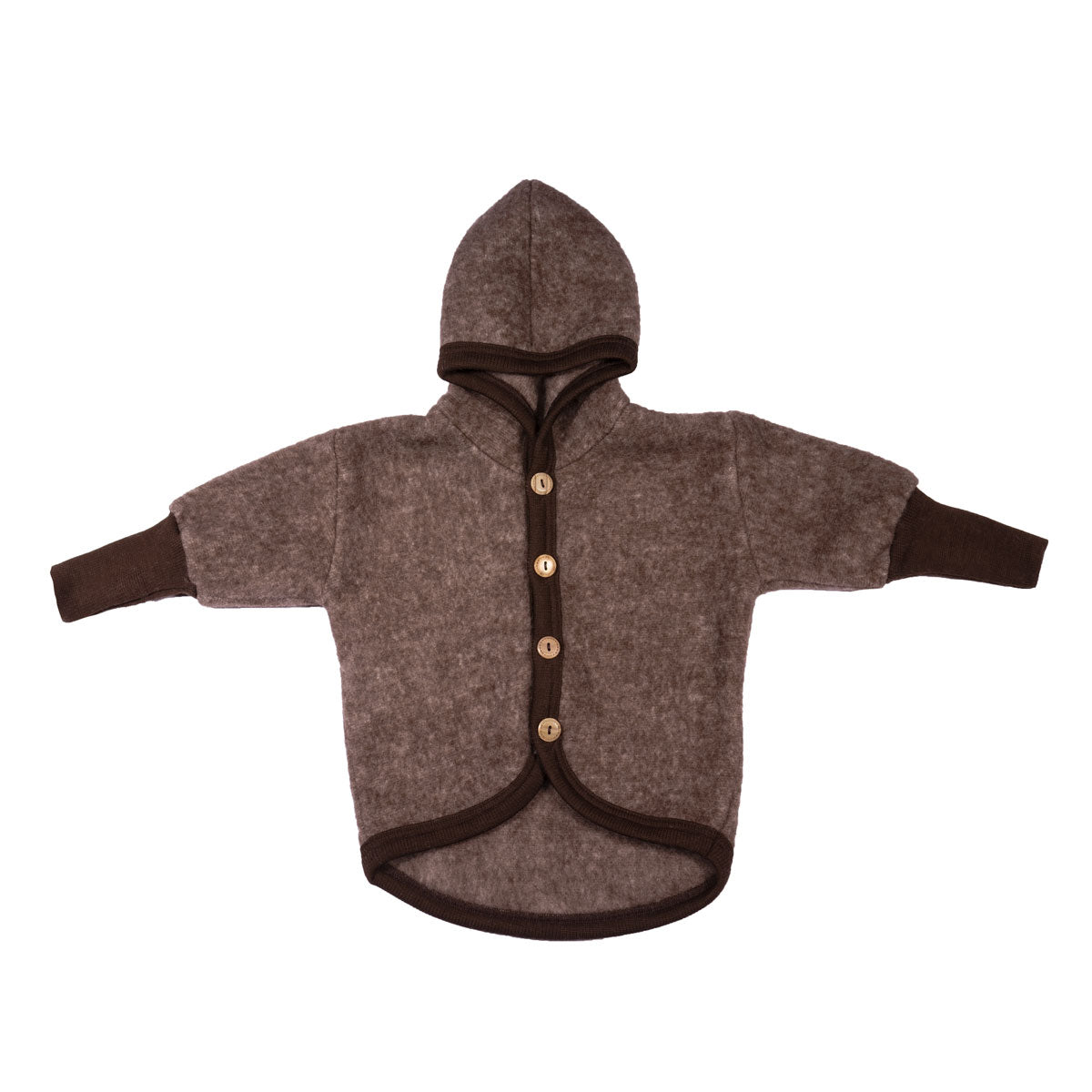 Cosilana Baby Fleece-Jacke mit Kapuze kbT Wolle Bio Baumwolle