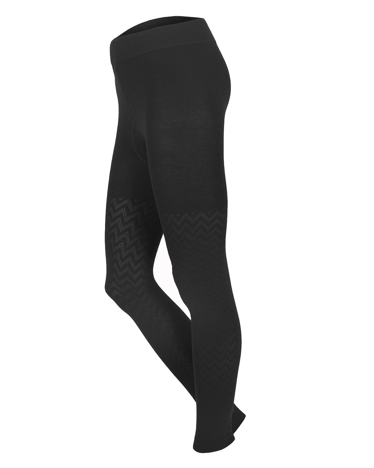 Damen Legging Uni Filet-Musterung Bio Baumwolle Elasthan