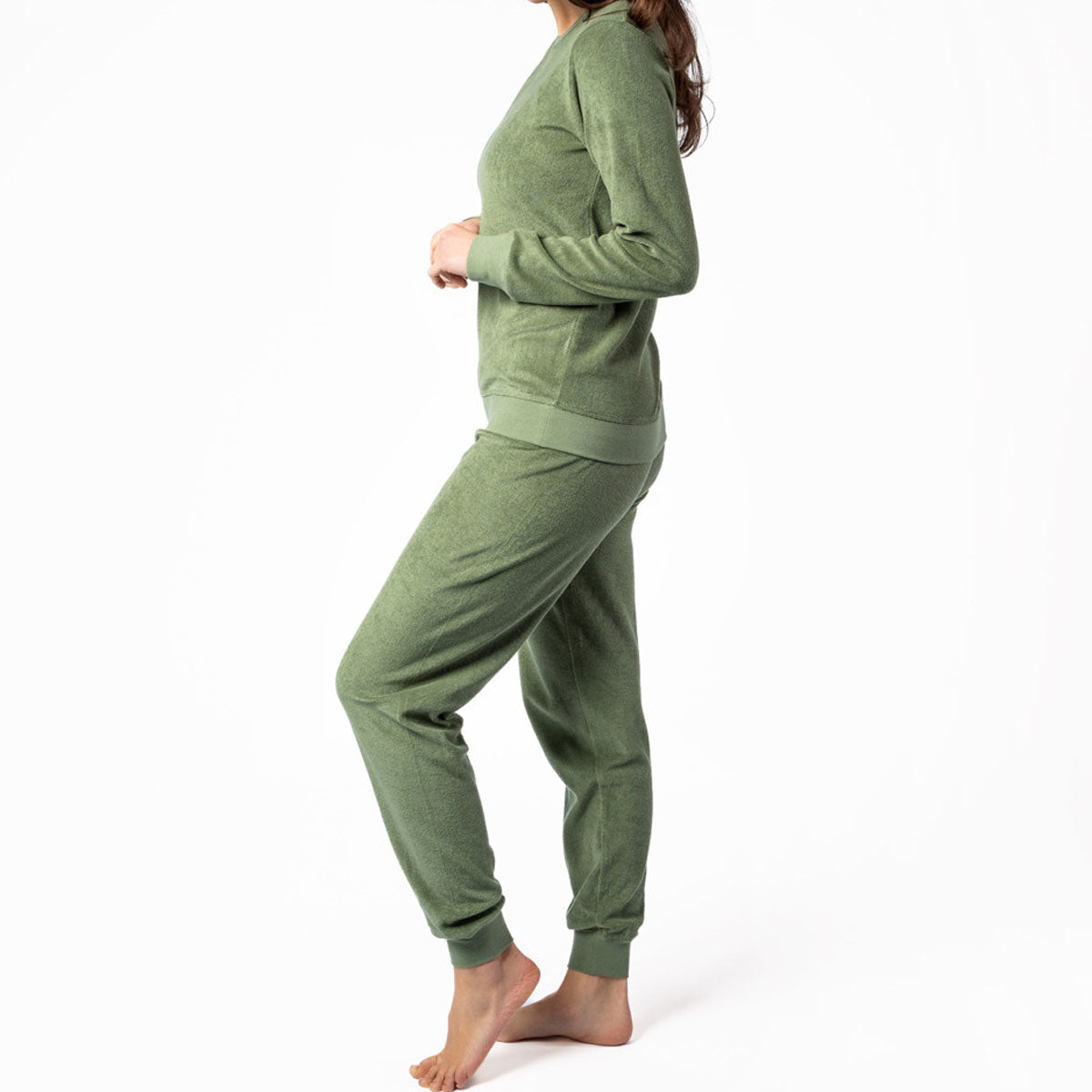 Living Crafts Damen Frottee-Pyjama Bio Baumwolle
