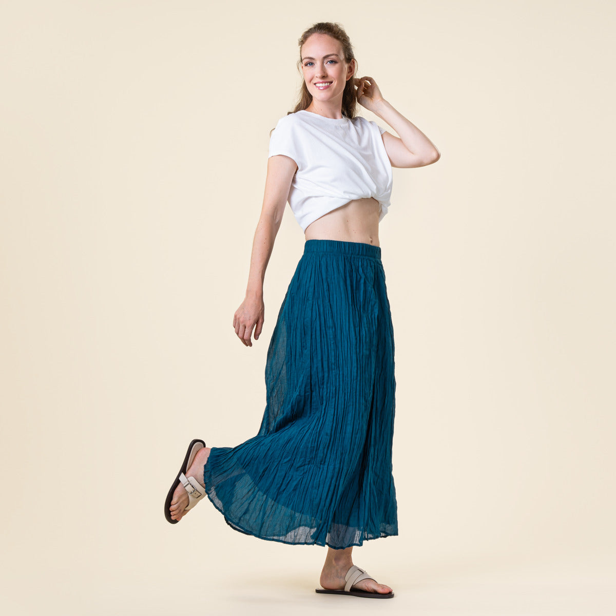 Damen Rock Knitter-Look A-Linie Bio Baumwolle