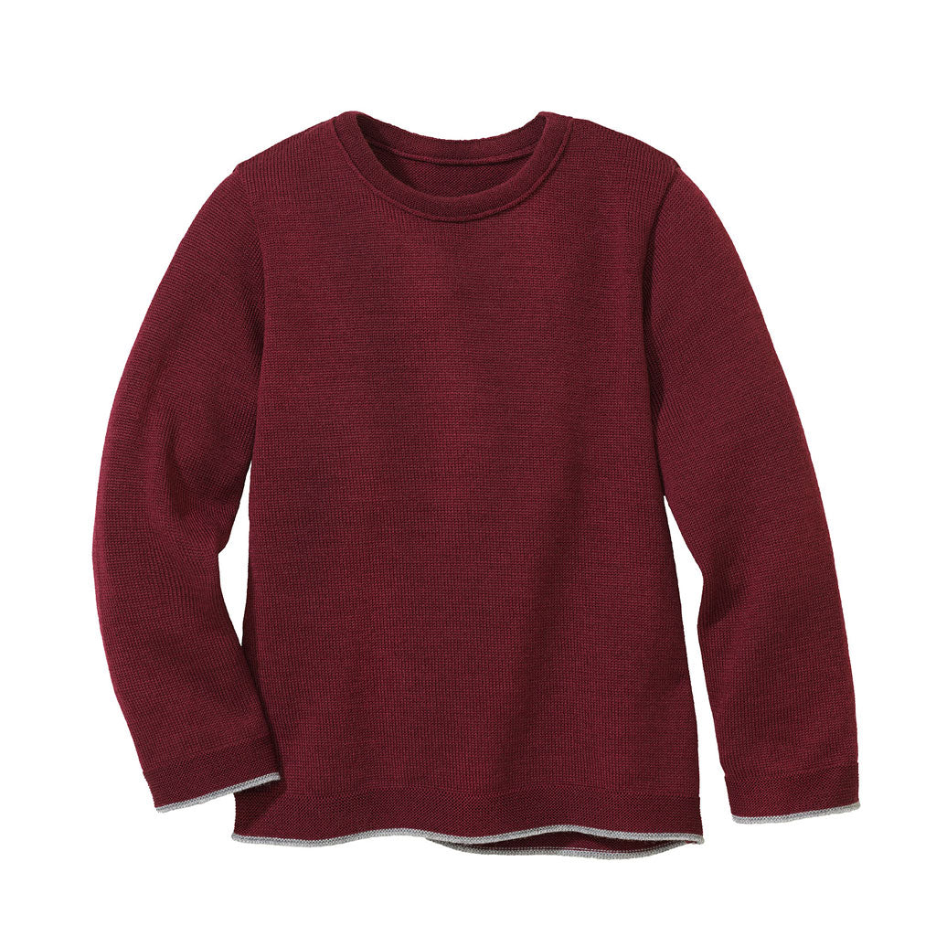Disana Kinder Strick-Pullover Uni Schurwolle kbT-Merino