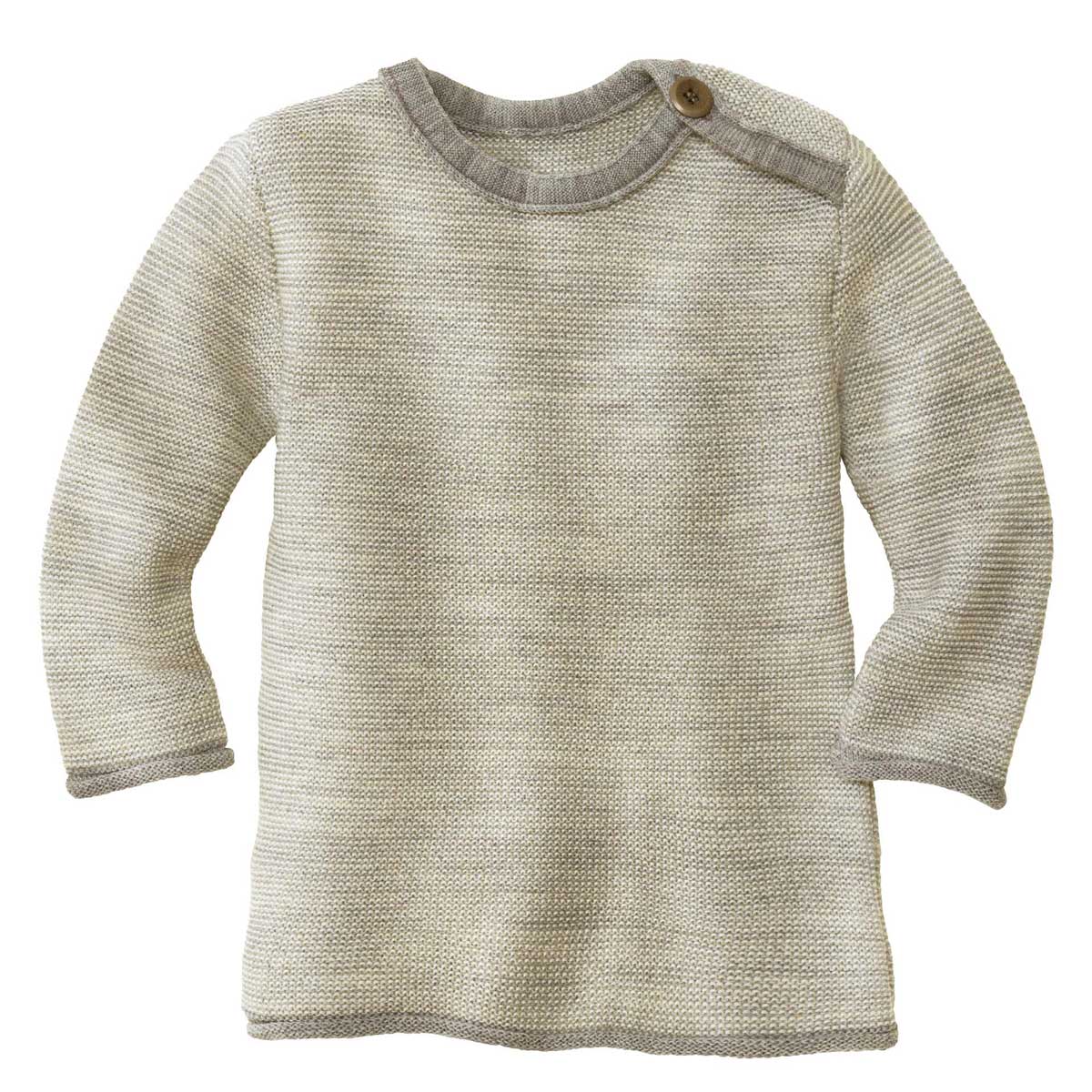 Disana Baby Melange-Pullover mit Knopfverschluss kbT Merino