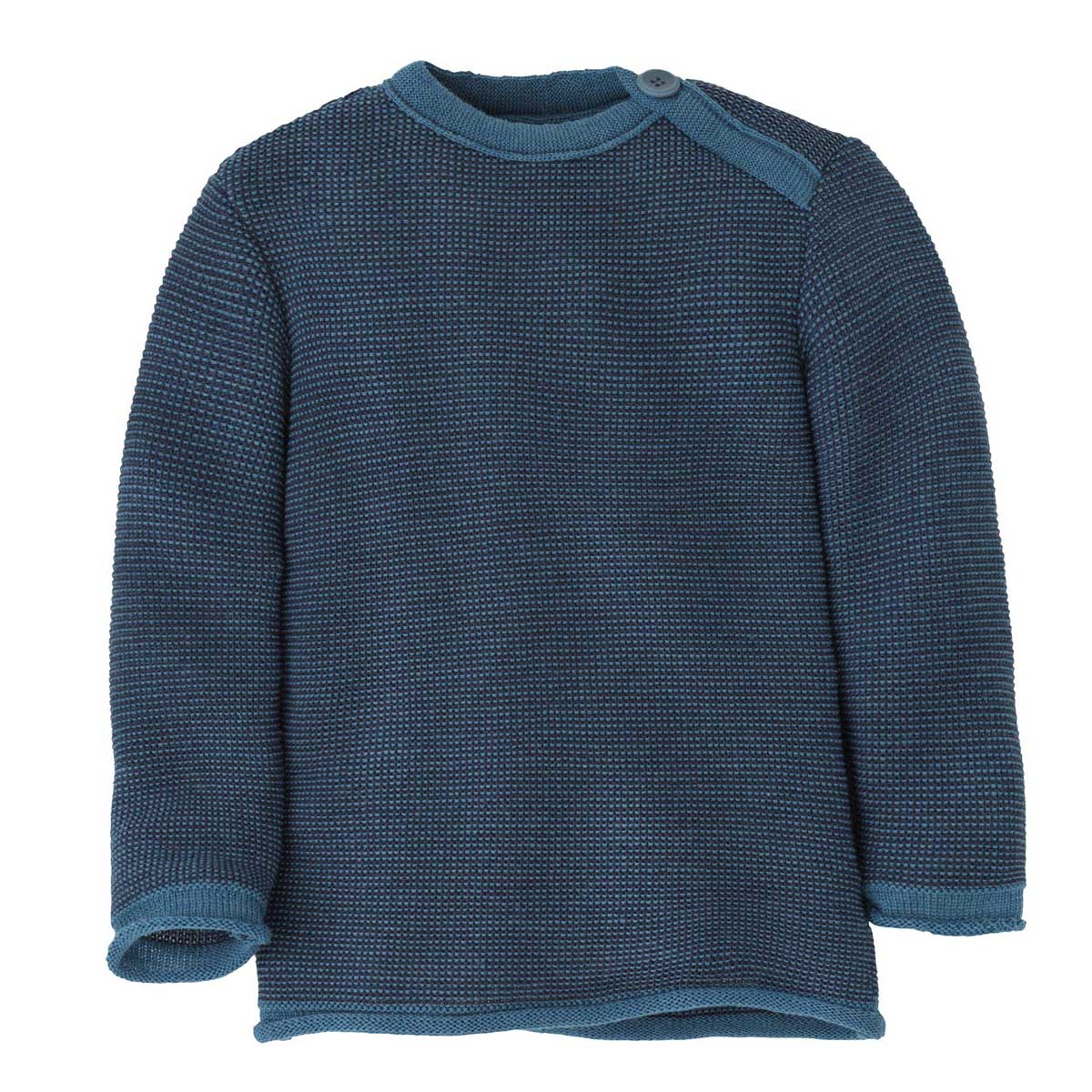 Disana Baby Melange-Pullover mit Knopfverschluss kbT Merino