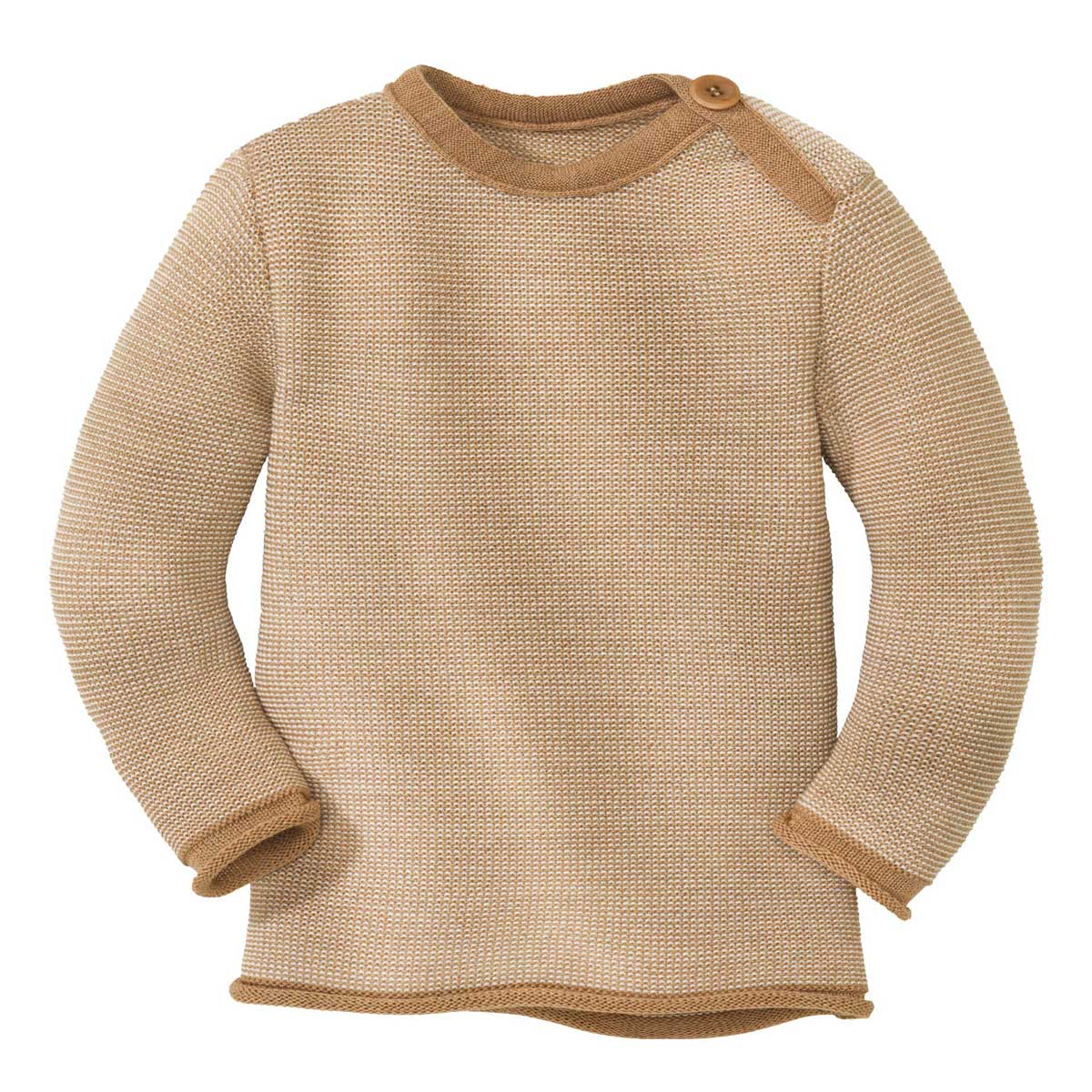 Disana Baby Melange-Pullover mit Knopfverschluss kbT Merino