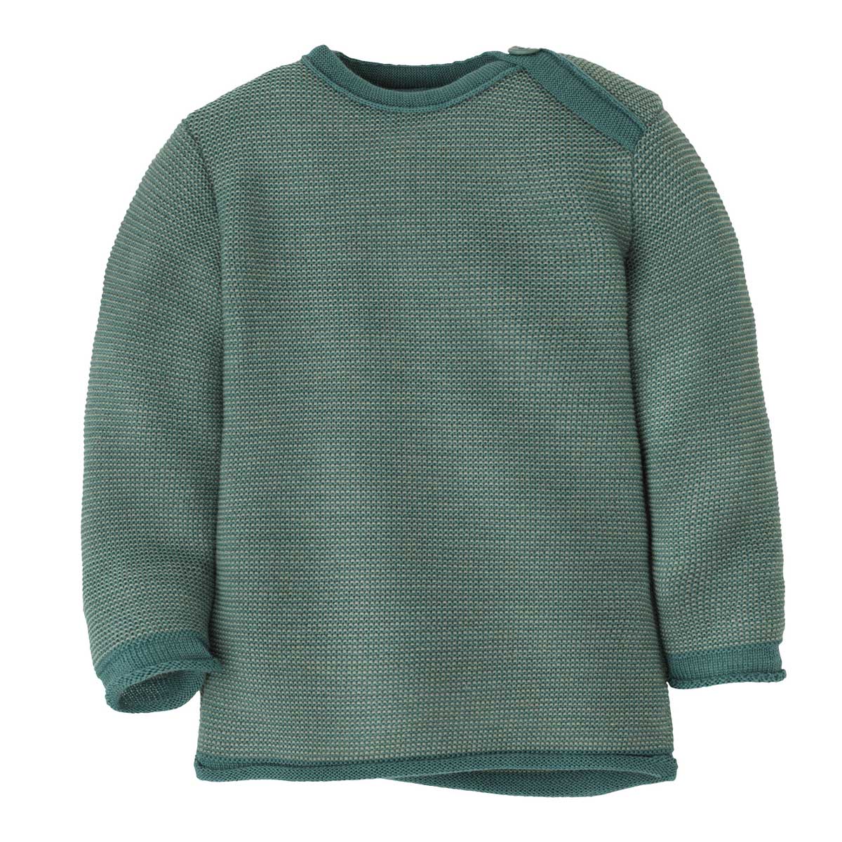 Disana Baby Melange-Pullover mit Knopfverschluss kbT Merino