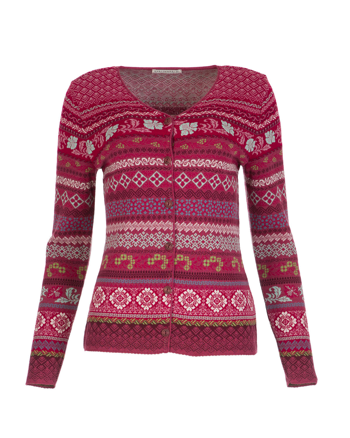 Dunque Damen Jacquard Jacke kbT-Merinowolle Bio Baumwolle