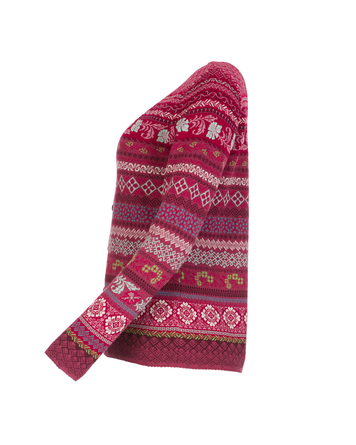 Dunque Damen Jacquard Jacke kbT-Merinowolle Bio Baumwolle