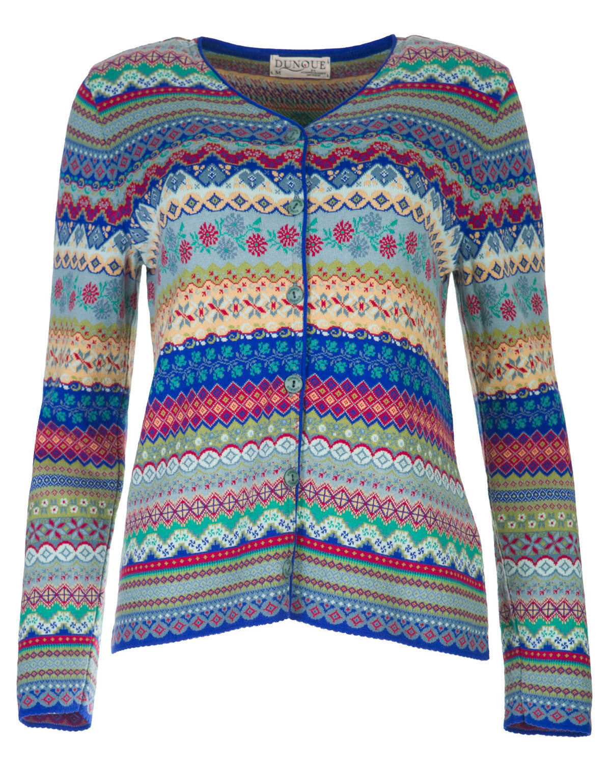 Dunque Damen Jacquard-Strickjacke Bio Baumwolle