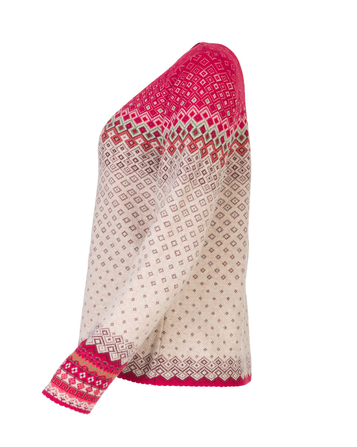 Dunque Damen Jacquard Jacke Schurwolle Bio Baumwolle