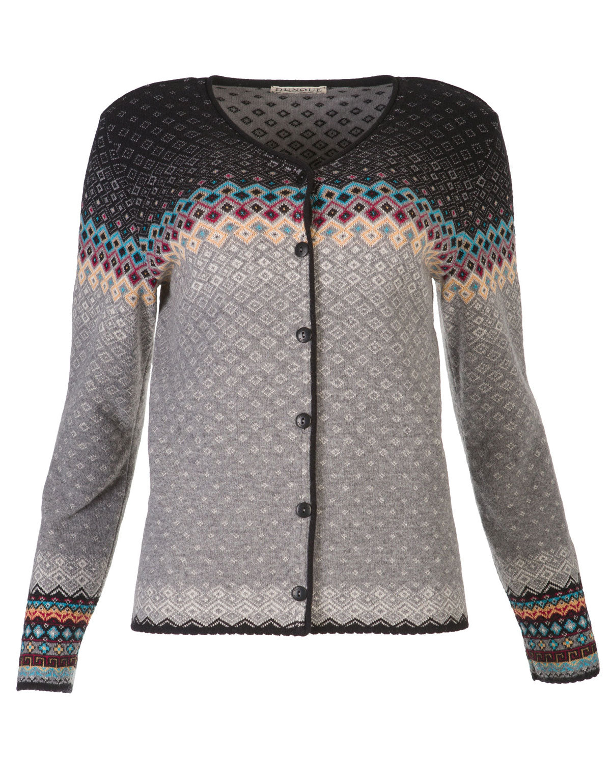 Dunque Damen Jacquard Jacke Schurwolle Bio Baumwolle