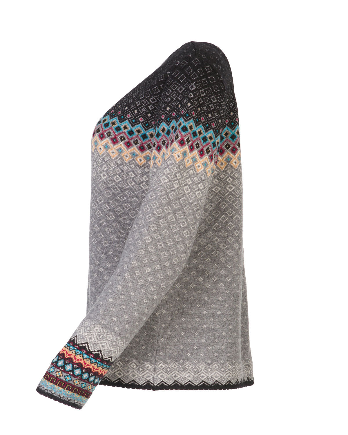 Dunque Damen Jacquard Jacke Schurwolle Bio Baumwolle