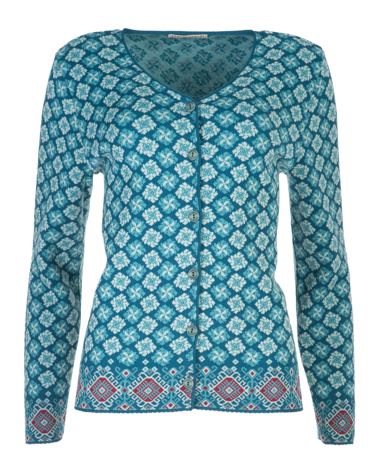 Dunque Damen Jacquard Jacke kbT-Merino Bio Baumwolle