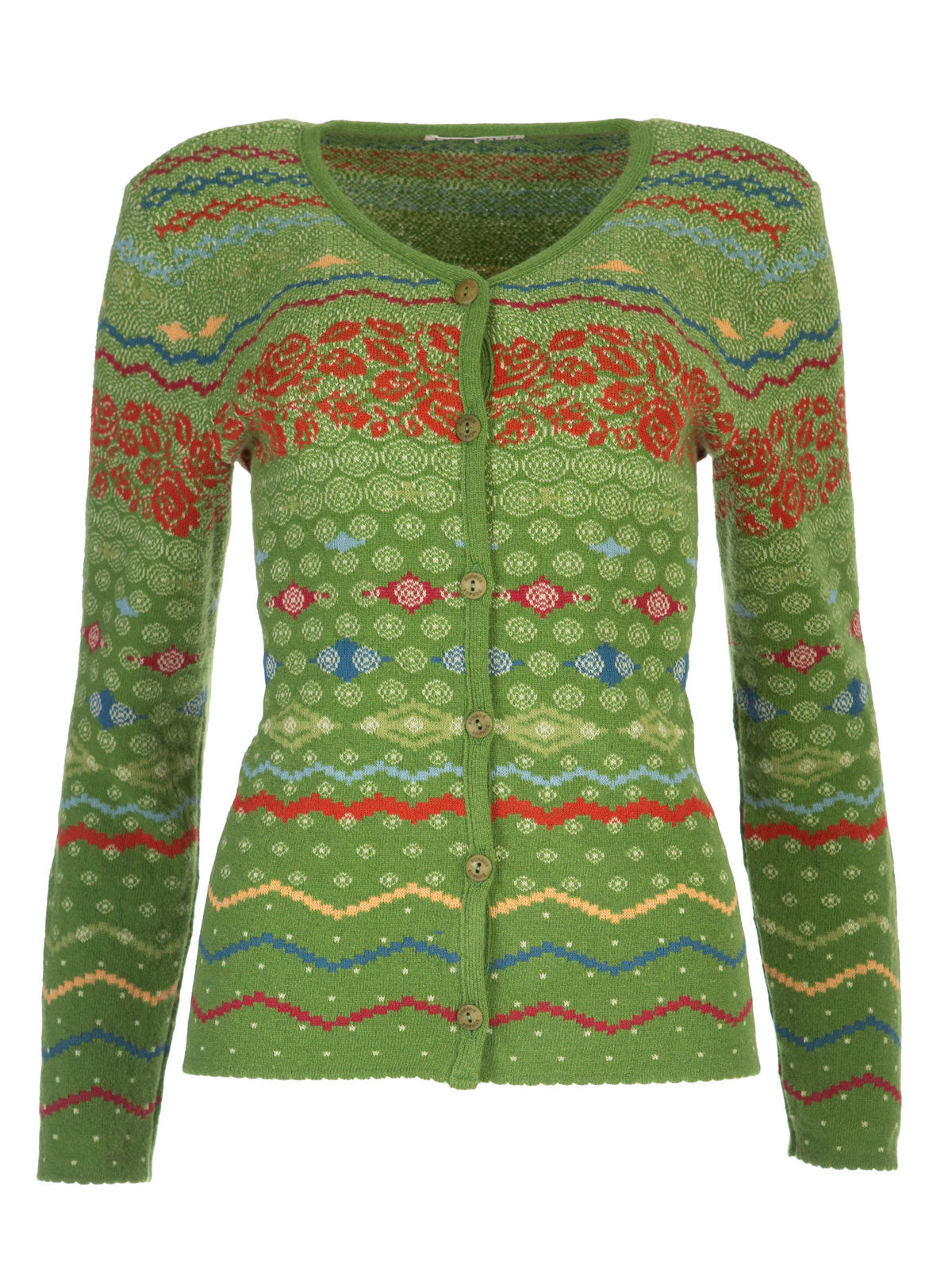 Dunque Damenjacke mit Jacquard-Muster Wolle Bio Baumwolle