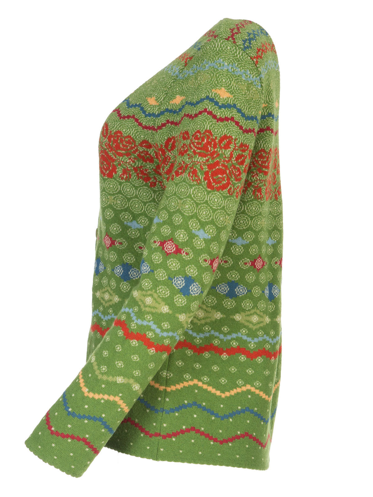 Dunque Damenjacke mit Jacquard-Muster Wolle Bio Baumwolle