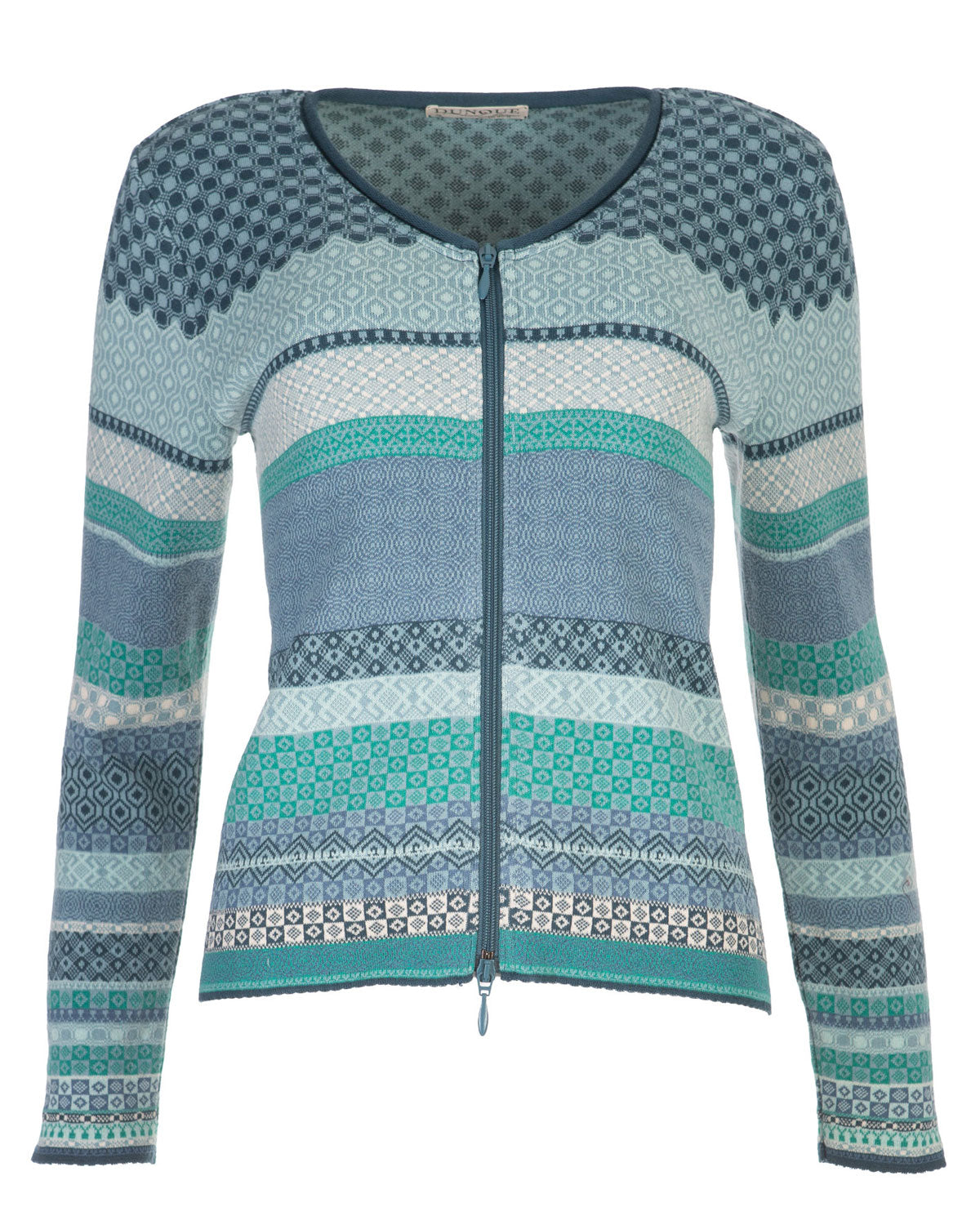 Dunque Damen Jacquard Jacke 2-Wege-Reißverschluss Bio Baumwolle