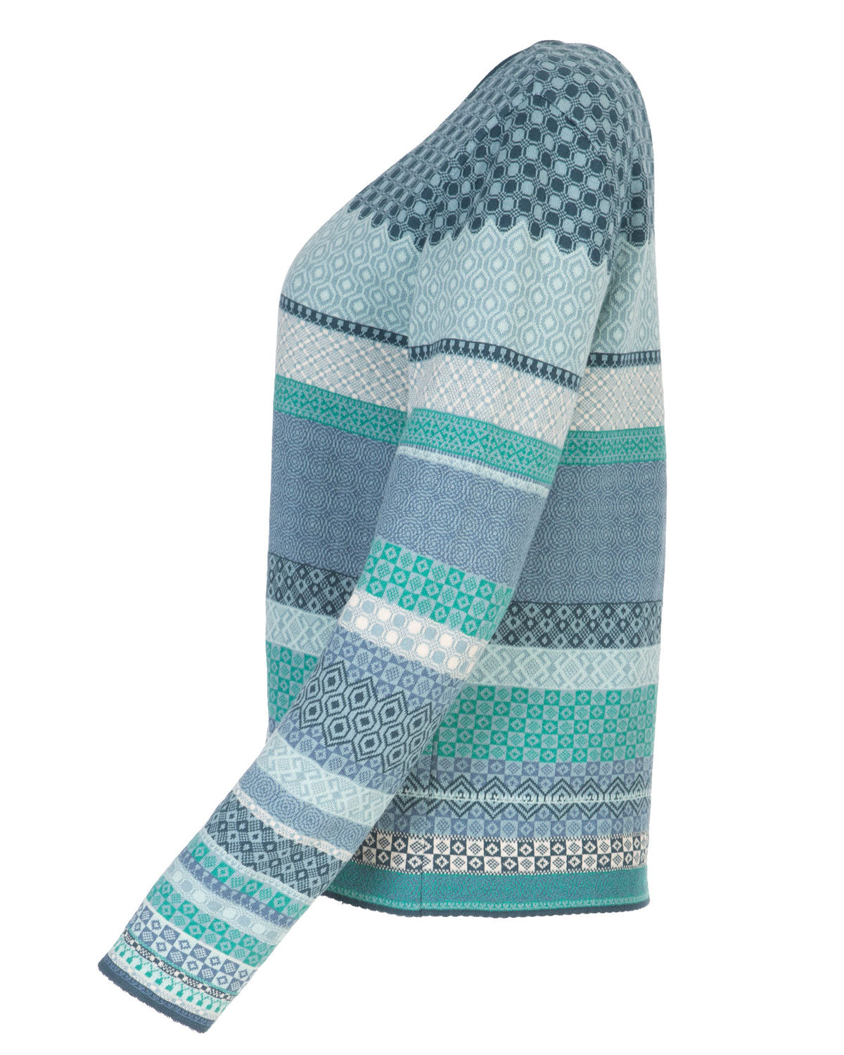 Dunque Damen Jacquard Jacke 2-Wege-Reißverschluss Bio Baumwolle