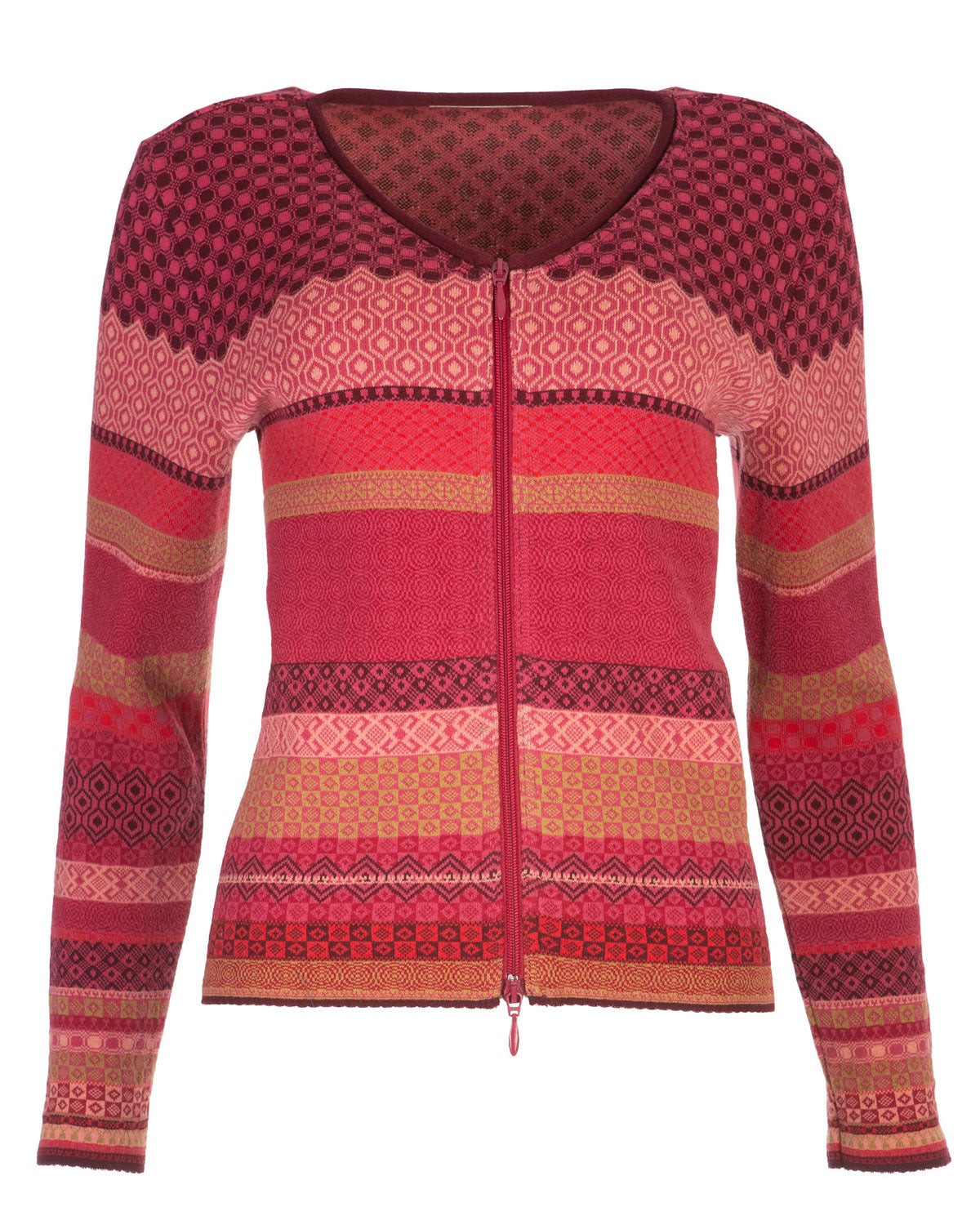 Dunque Damen Jacquard Jacke 2-Wege-Reißverschluss Bio Baumwolle