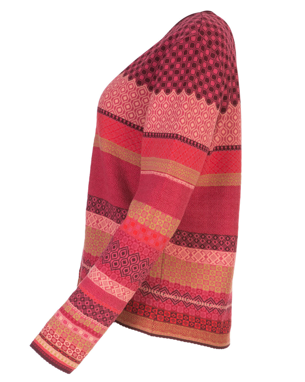 Dunque Damen Jacquard Jacke 2-Wege-Reißverschluss Bio Baumwolle