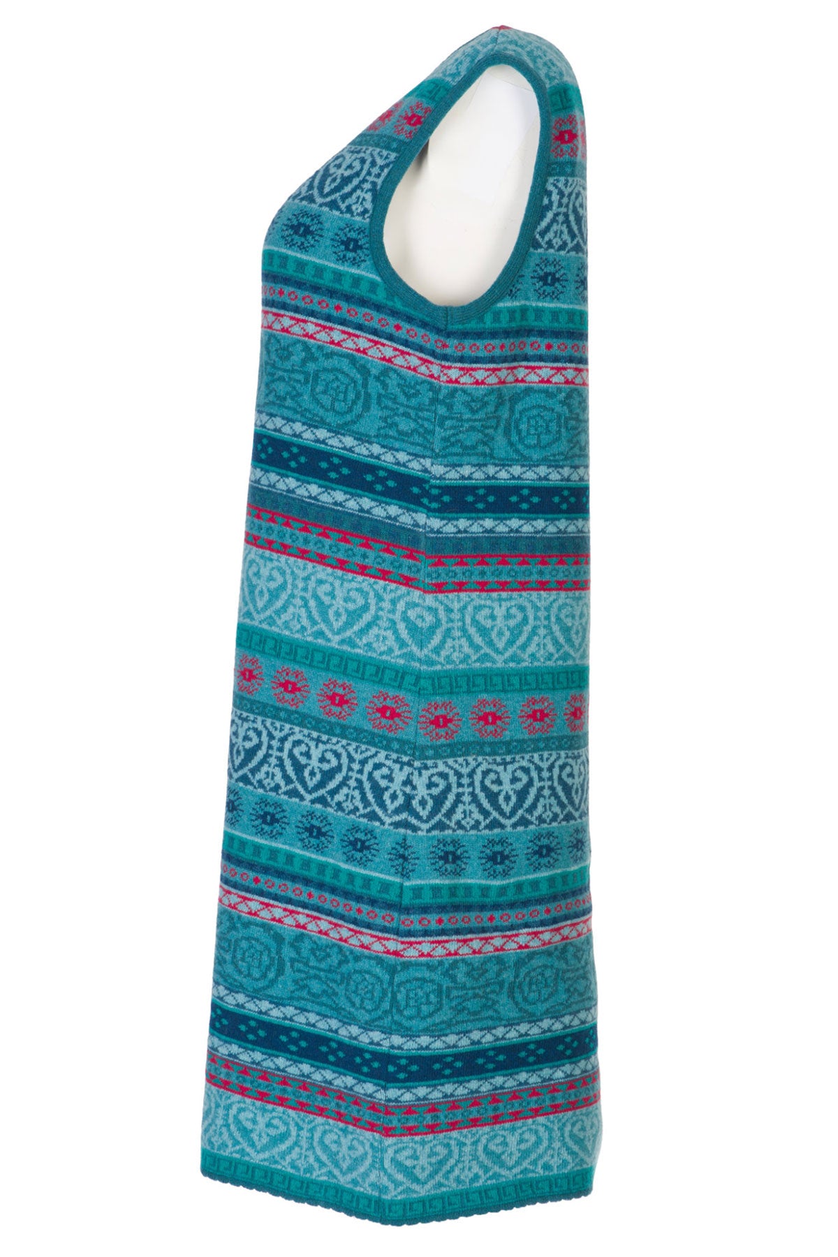 Dunque Flauschiges Jacquard-Kleid Wolle