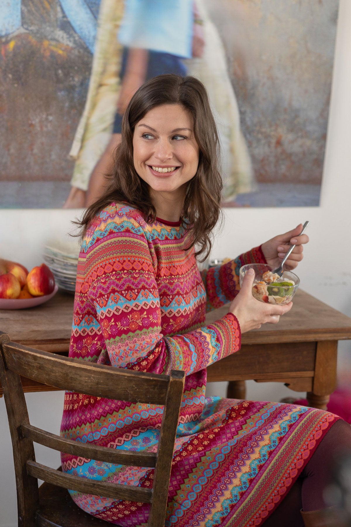 Dunque Jacquard Kleid reine Bio Baumwolle