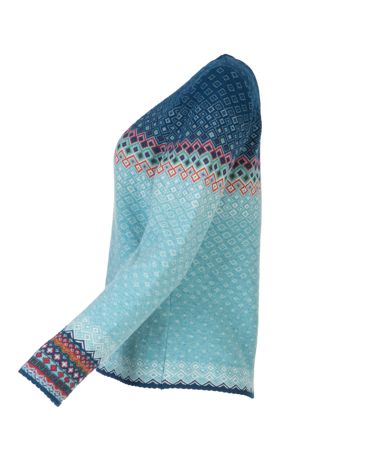 Dunque Jacquard Pullover Schurwolle  Bio Baumwolle