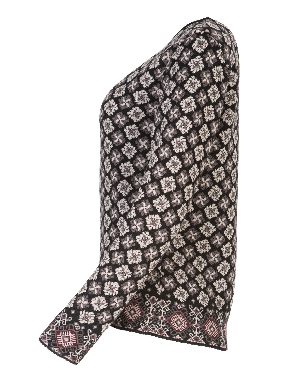Dunque Damen Jacquard Pullover kbT-Merino Bio Baumwolle