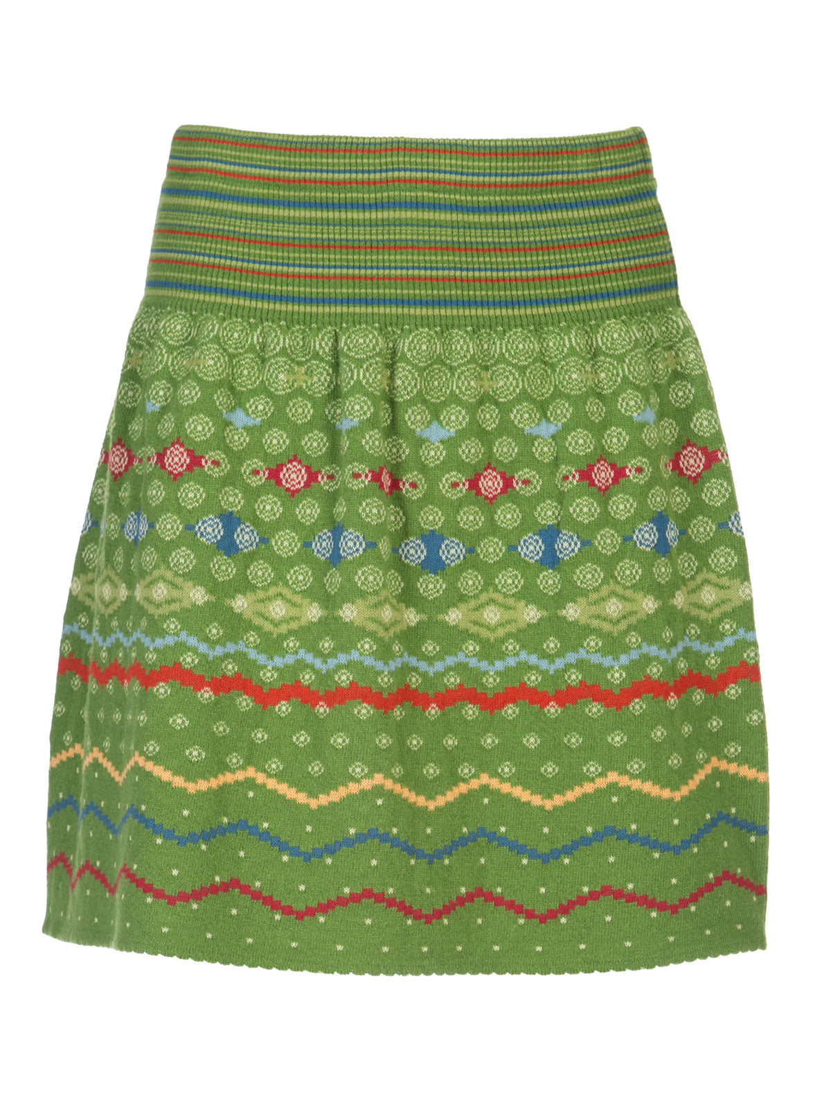 Dunque Damen Jacquard-Rock Wolle Bio Baumwolle