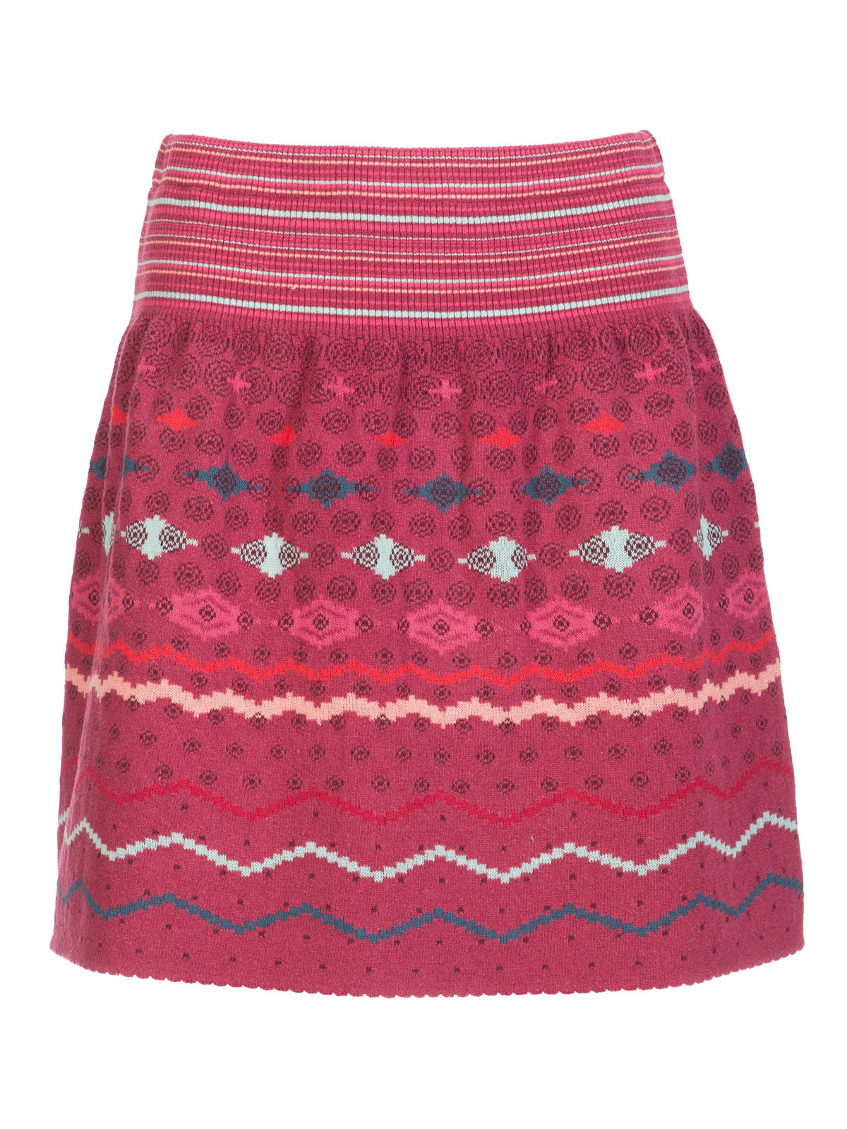 Dunque Damen Jacquard-Rock Wolle Bio Baumwolle