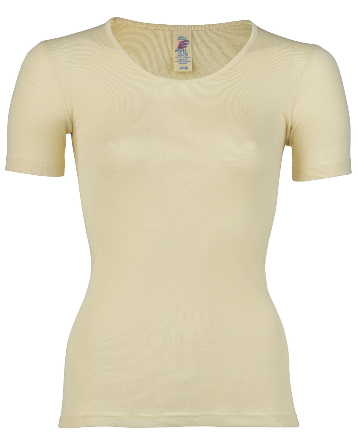 Engel Natur Damen-Shirt kurzarm Merinowolle
