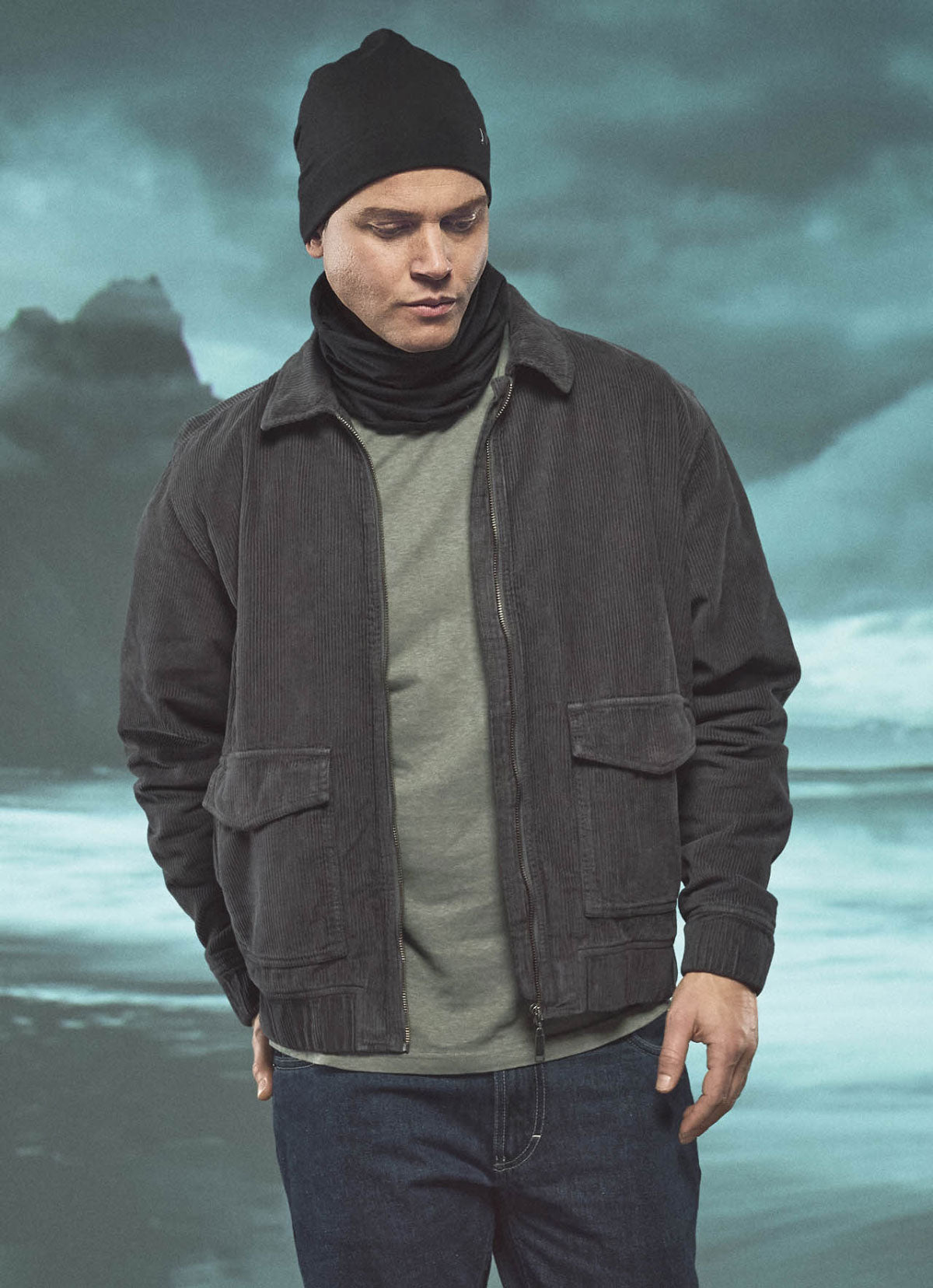 Hempage Herren Cord Jacke gefüttert Hanf Bio Baumwolle