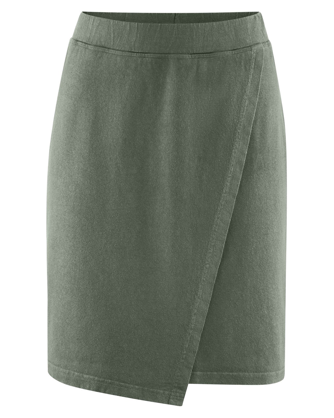 Hempage Damen Asymmetrischer Rock in Wickeloptik