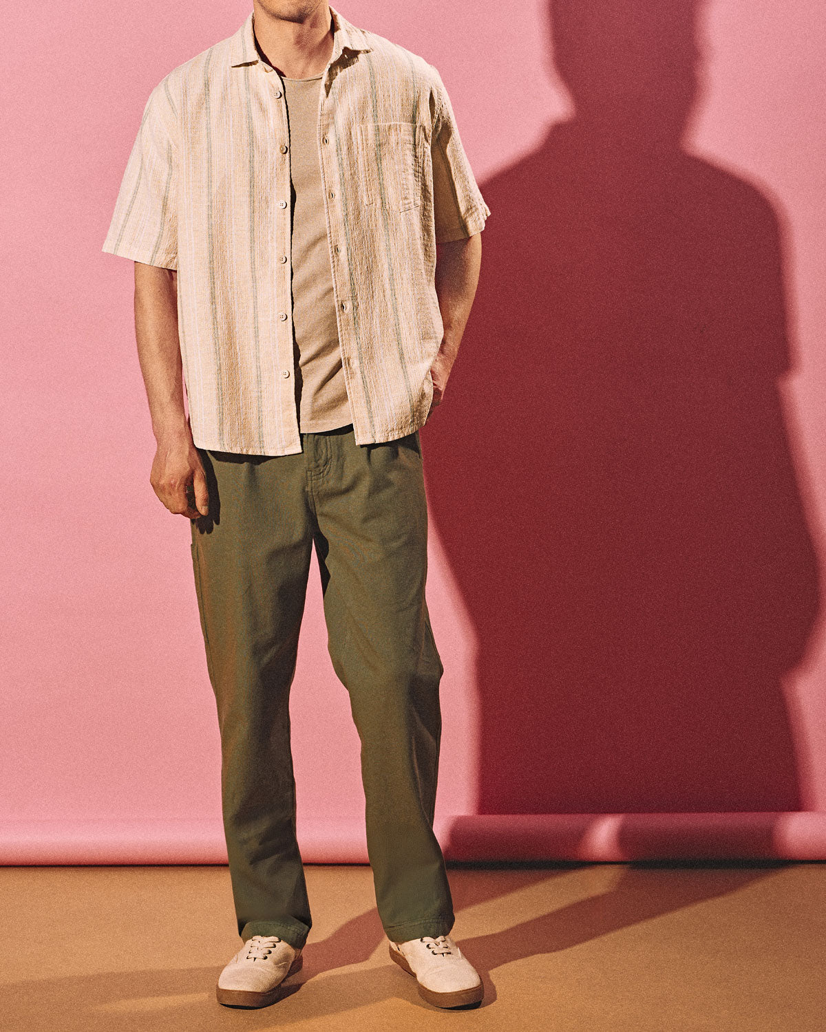 Herren Hemd Streifen Hanf Bio Baumwolle