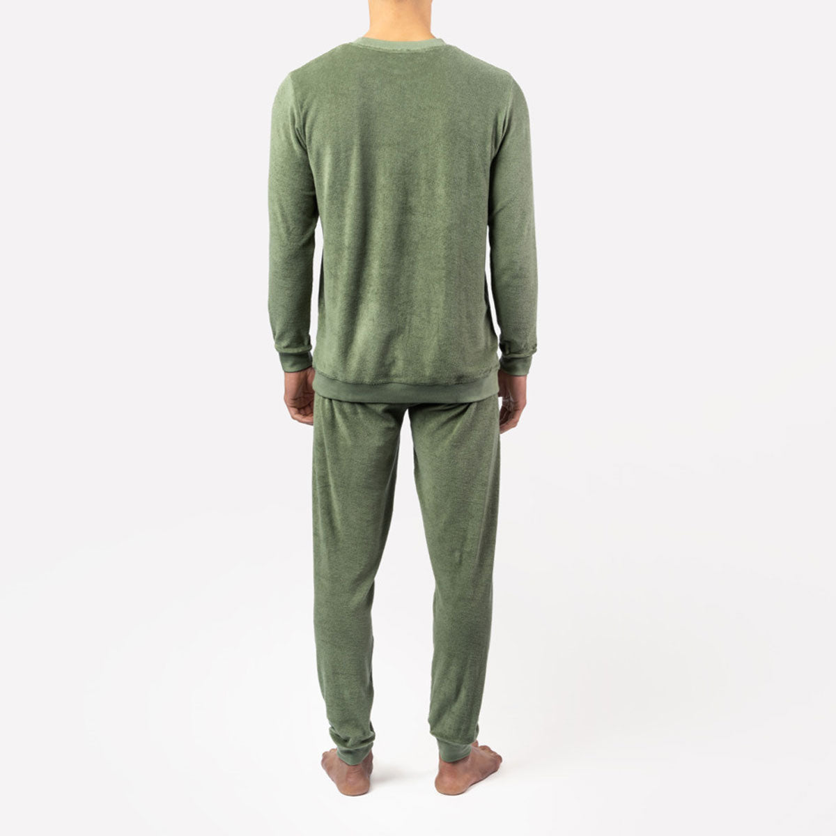Living Crafts Herren Frottee-Pyjama Bio Baumwolle