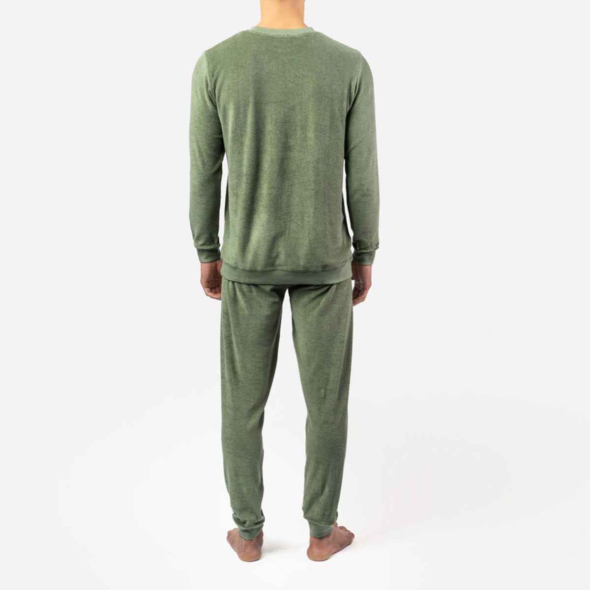 Living Crafts Herren Frottee-Pyjama Bio Baumwolle