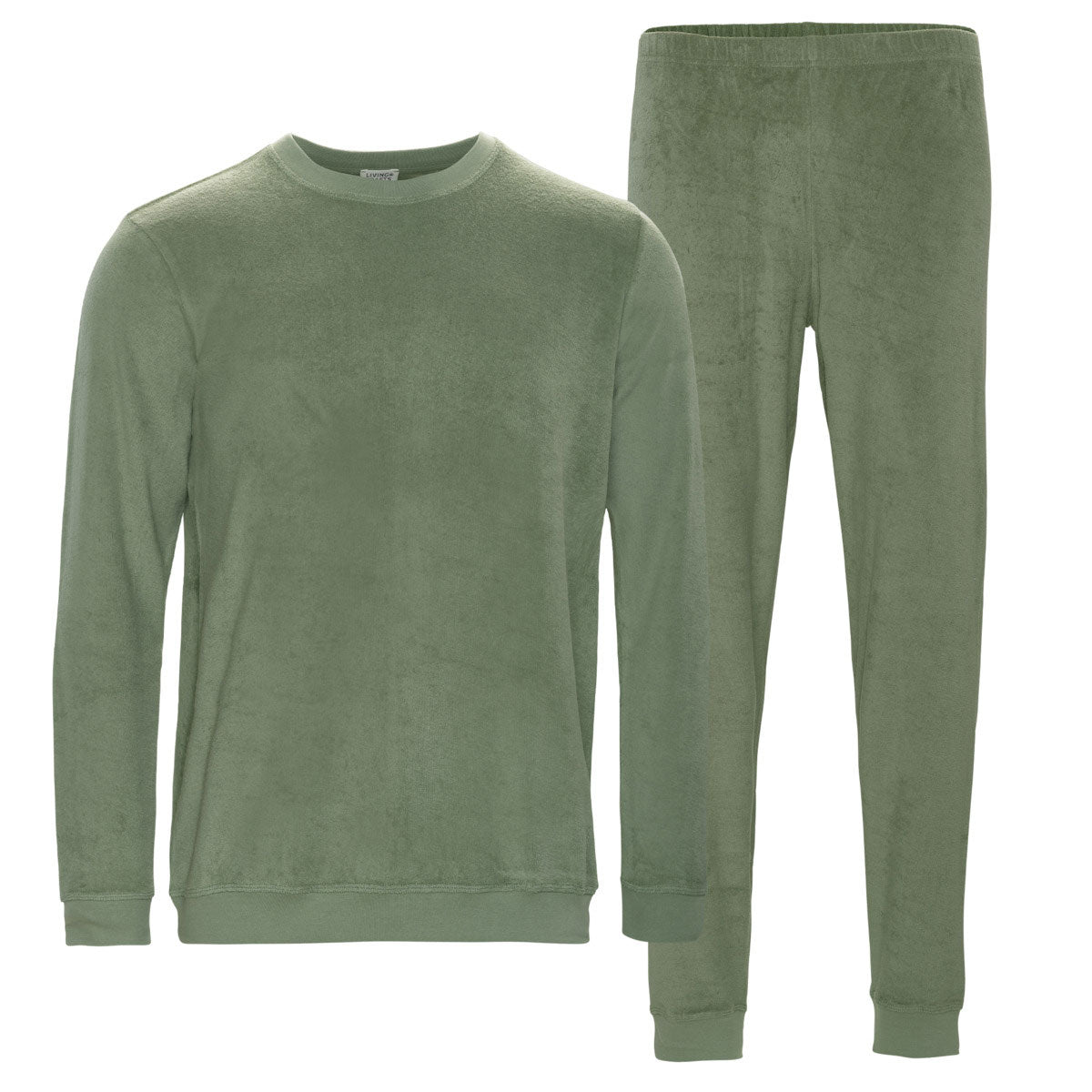Living Crafts Herren Frottee-Pyjama Bio Baumwolle