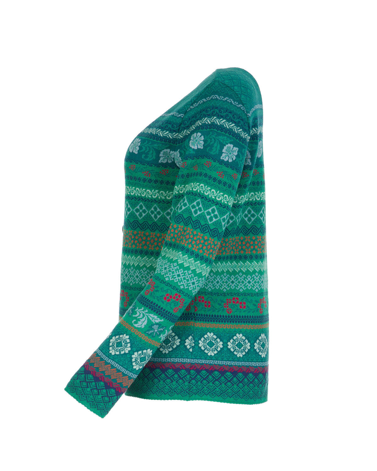 Dunque Damen Jacquard Jacke kbT-Merinowolle Bio Baumwolle