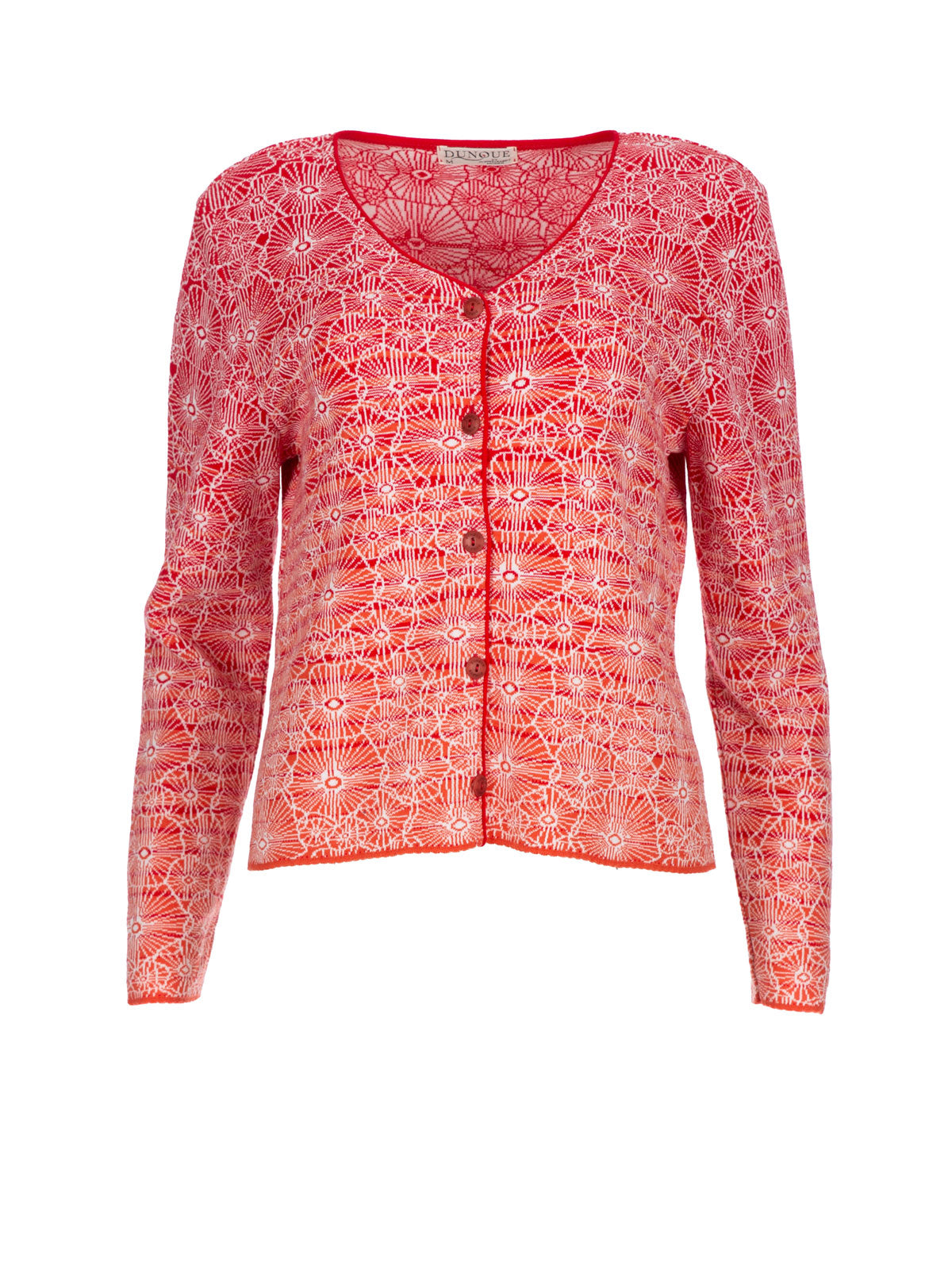 Dunque Damen Jacquard-Strickjacke Bio Baumwolle