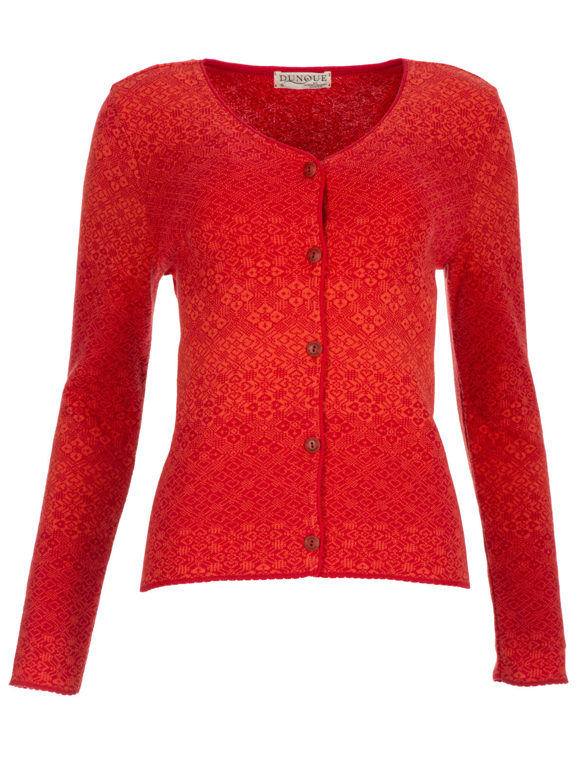 Dunque Damen Jacquard-Strickjacke Bio Baumwolle