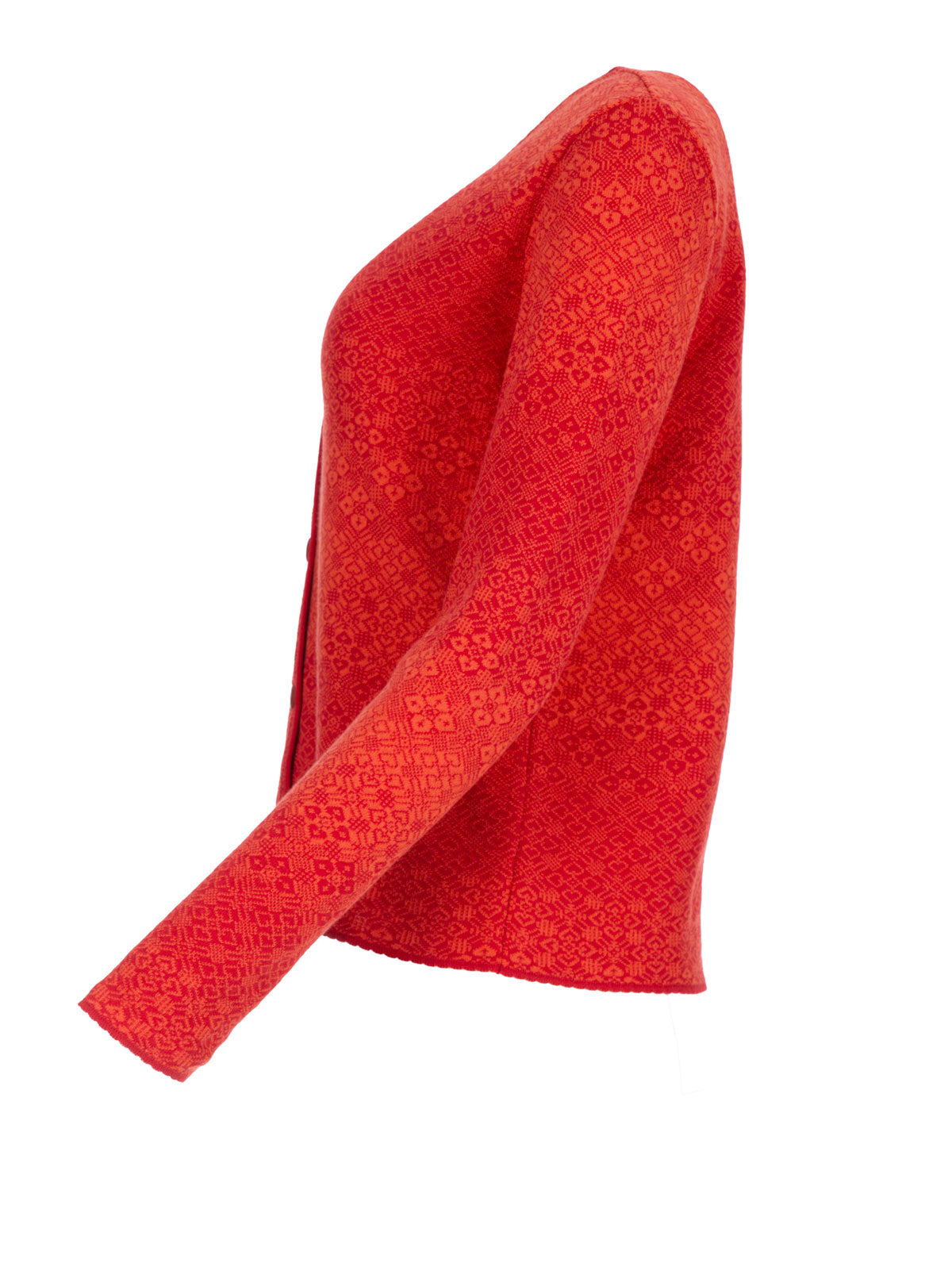 Dunque Damen Jacquard-Strickjacke Bio Baumwolle