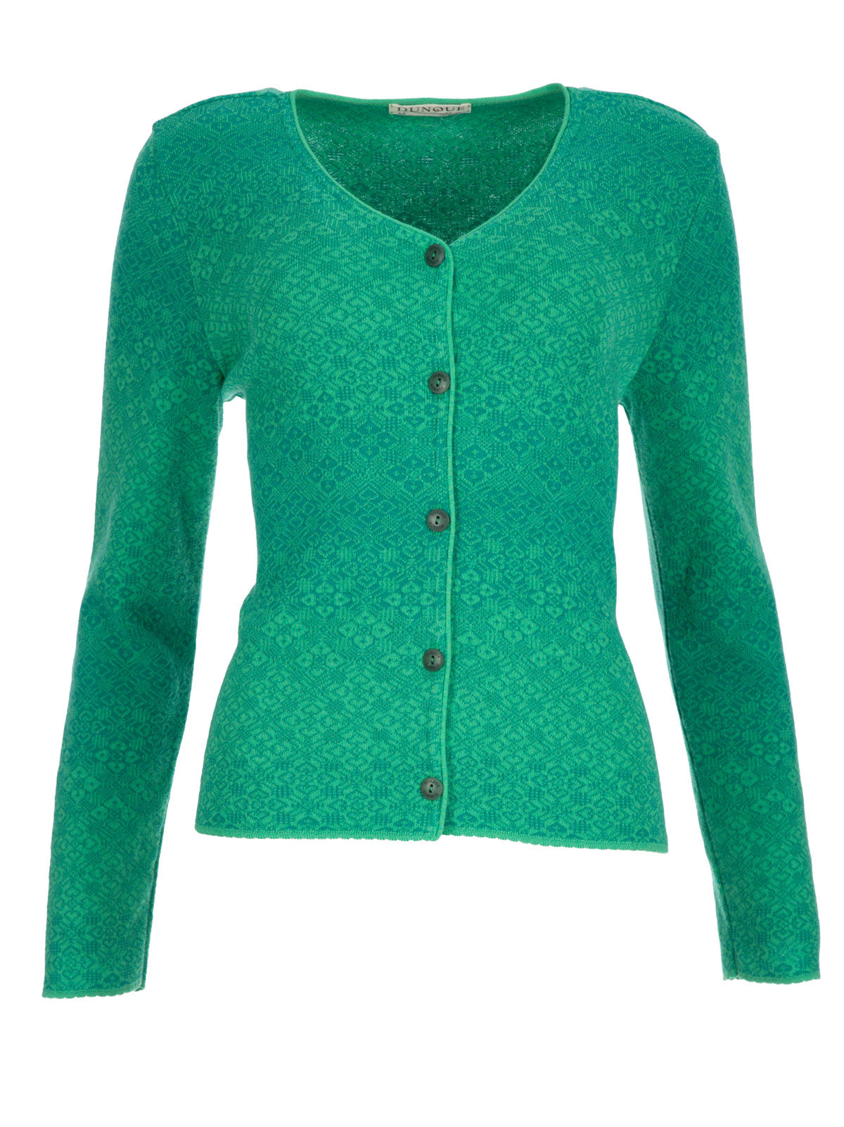Dunque Damen Jacquard-Strickjacke Bio Baumwolle