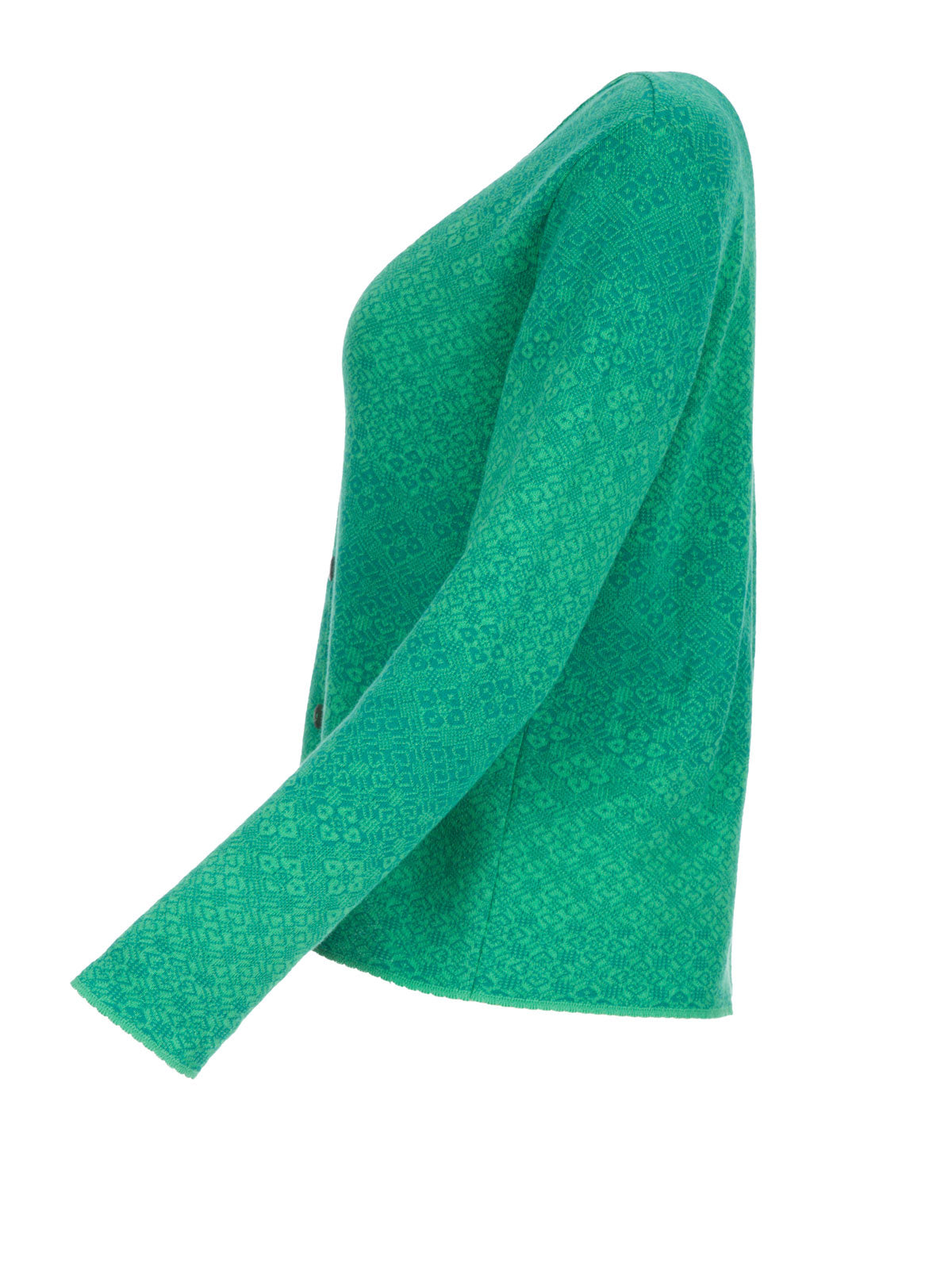 Dunque Damen Jacquard-Strickjacke Bio Baumwolle