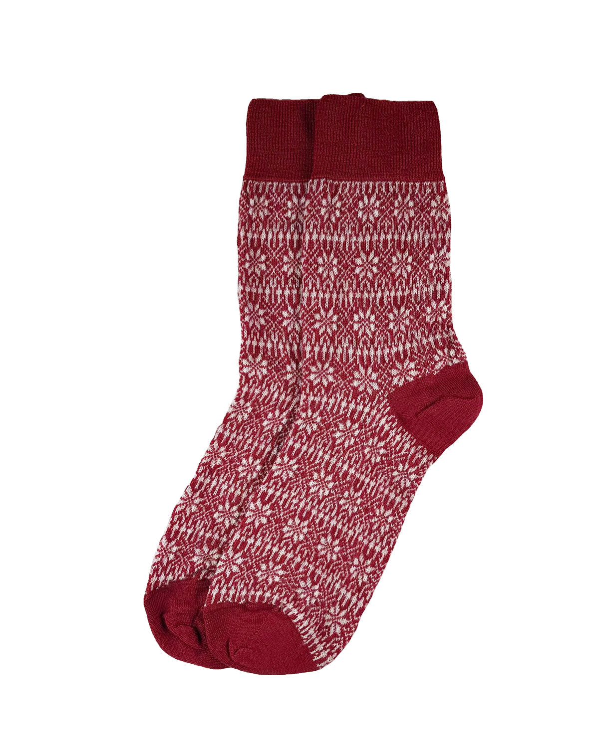 Unisex Jacquard-Socken Norweger-Sternmuster kbT-Schurwolle
